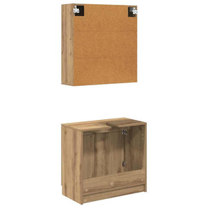Σετ Ντουλαπιών Μπάνιου με ράφι Artisan Oak Επεξεργασμένο ξύλο - Pakobazaar