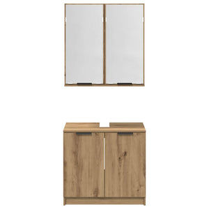 Σετ Ντουλαπιών Μπάνιου με ράφι Artisan Oak Επεξεργασμένο ξύλο - Pakobazaar