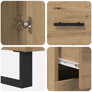 Highboard με συρτάρι 2 pcs Artisan Oak Επεξεργασμένο ξύλο - Pakobazaar