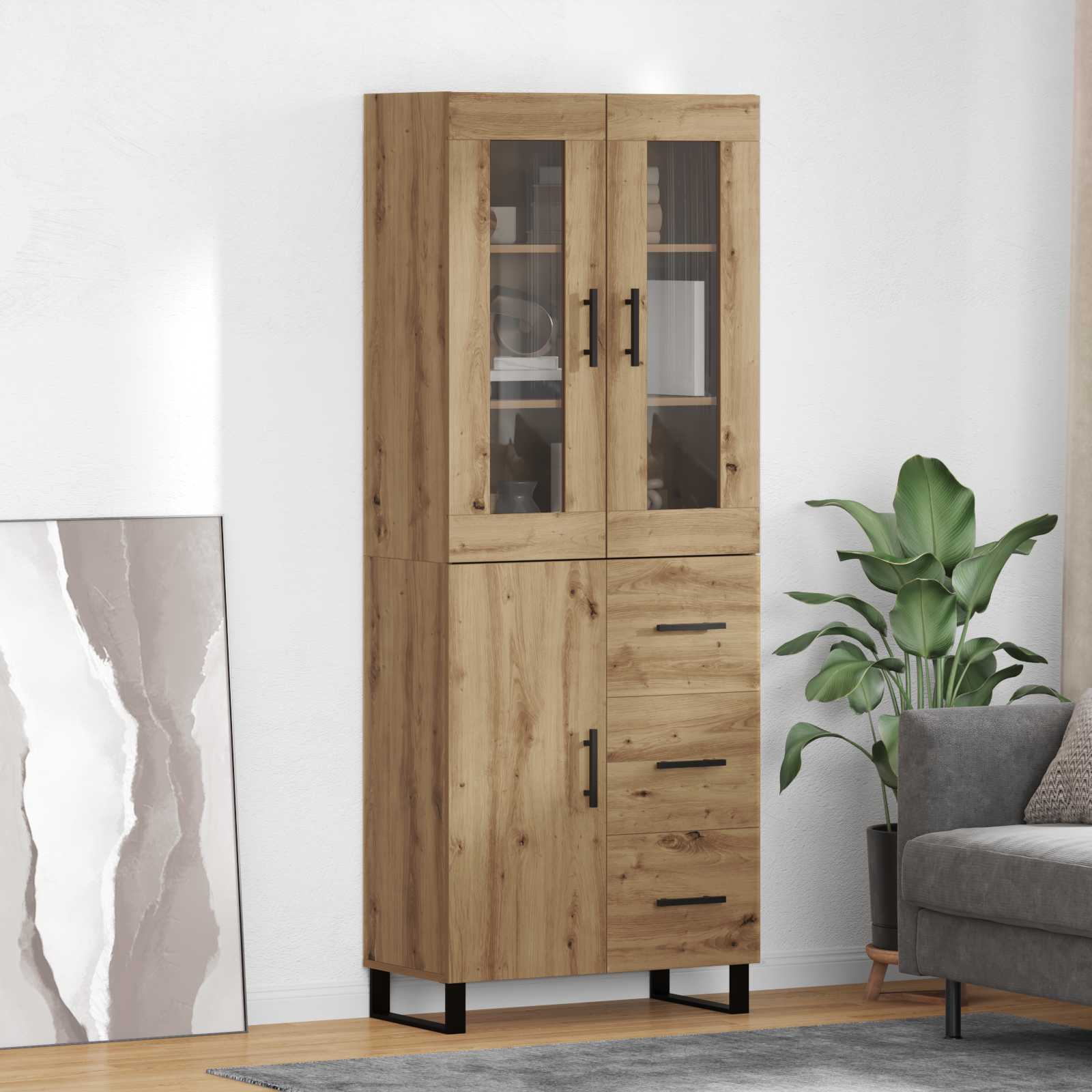 Highboard με συρτάρι 2 pcs Artisan Oak Επεξεργασμένο ξύλο - Pakobazaar