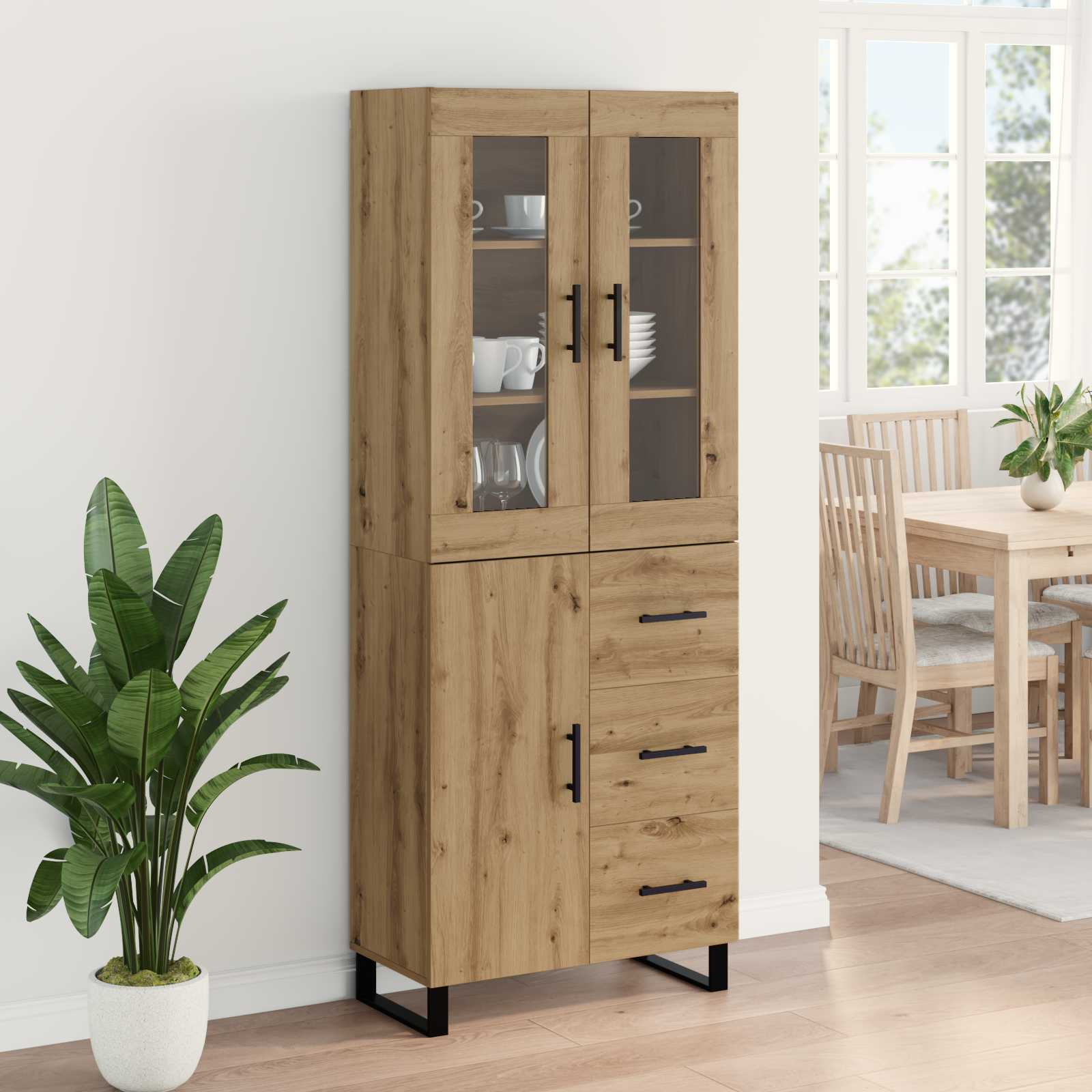 Highboard με συρτάρι 2 pcs Artisan Oak Επεξεργασμένο ξύλο - Pakobazaar