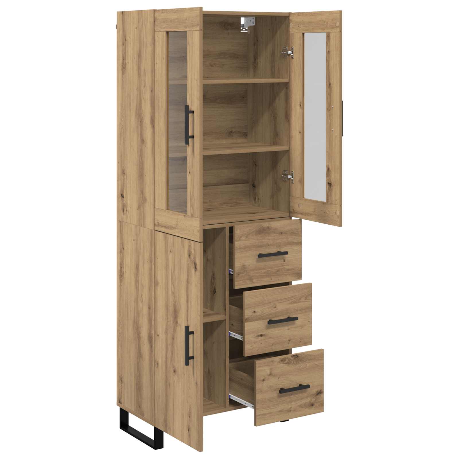 Highboard με συρτάρι 2 pcs Artisan Oak Επεξεργασμένο ξύλο - Pakobazaar
