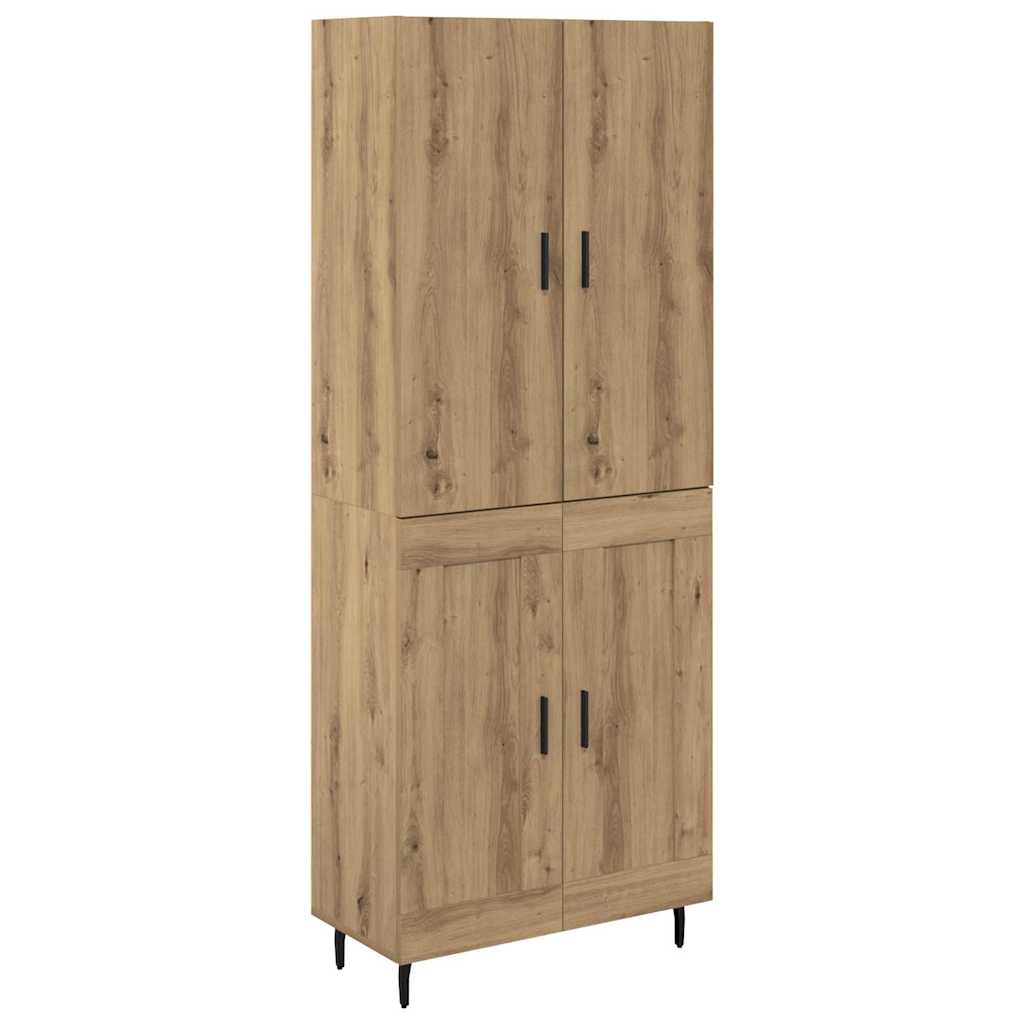 Highboard 2 pcs Artisan Oak Σύνθετο Ξύλο και Γυαλί - Pakobazaar