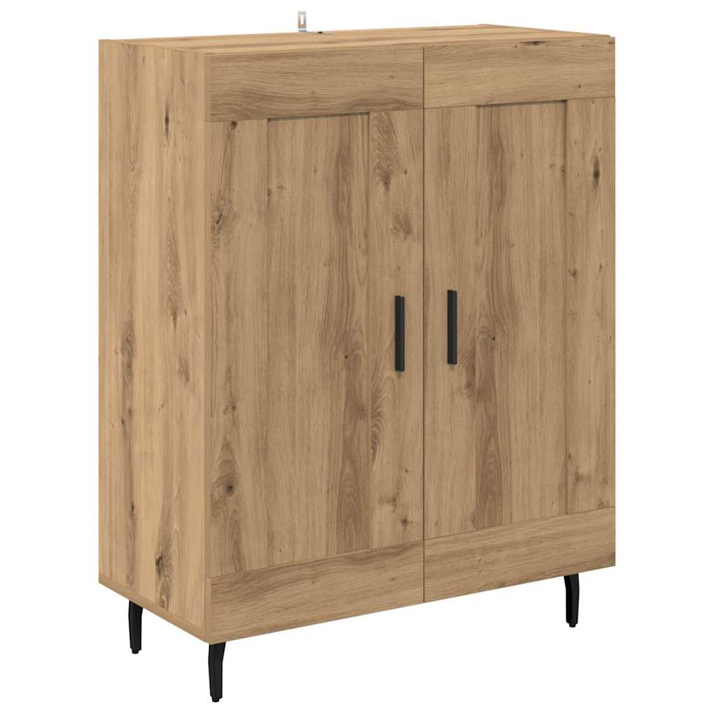 Highboard 2 pcs Artisan Oak Σύνθετο Ξύλο και Γυαλί - Pakobazaar