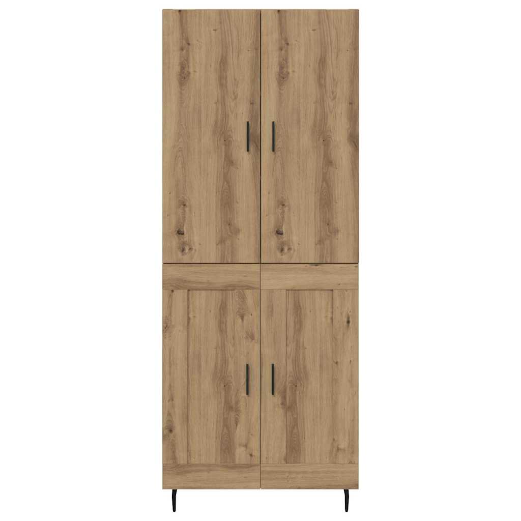Highboard 2 pcs Artisan Oak Σύνθετο Ξύλο και Γυαλί - Pakobazaar
