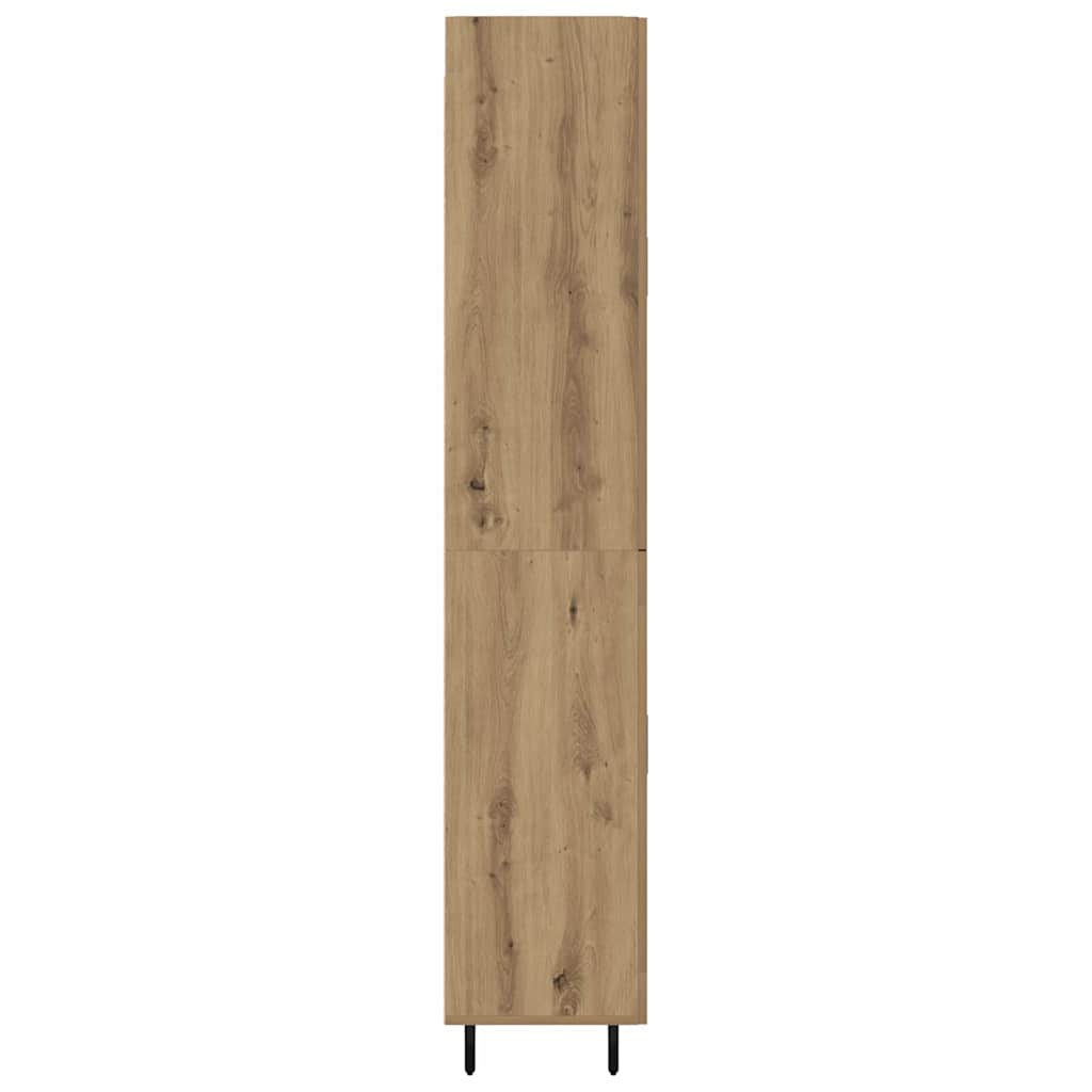 Highboard 2 pcs Artisan Oak Σύνθετο Ξύλο και Γυαλί - Pakobazaar