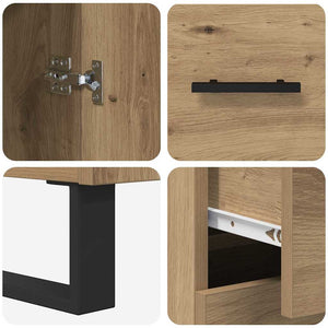 Highboard με συρτάρι 2 pcs Artisan Oak 69,5 x 34 x 180 εκ. - Pakobazaar