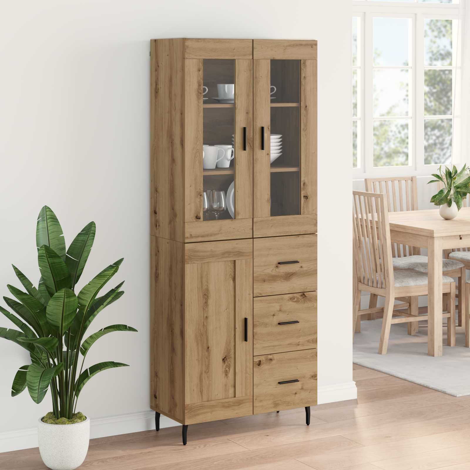 Highboard με συρτάρι 2 pcs Artisan Oak Επεξεργασμένο ξύλο