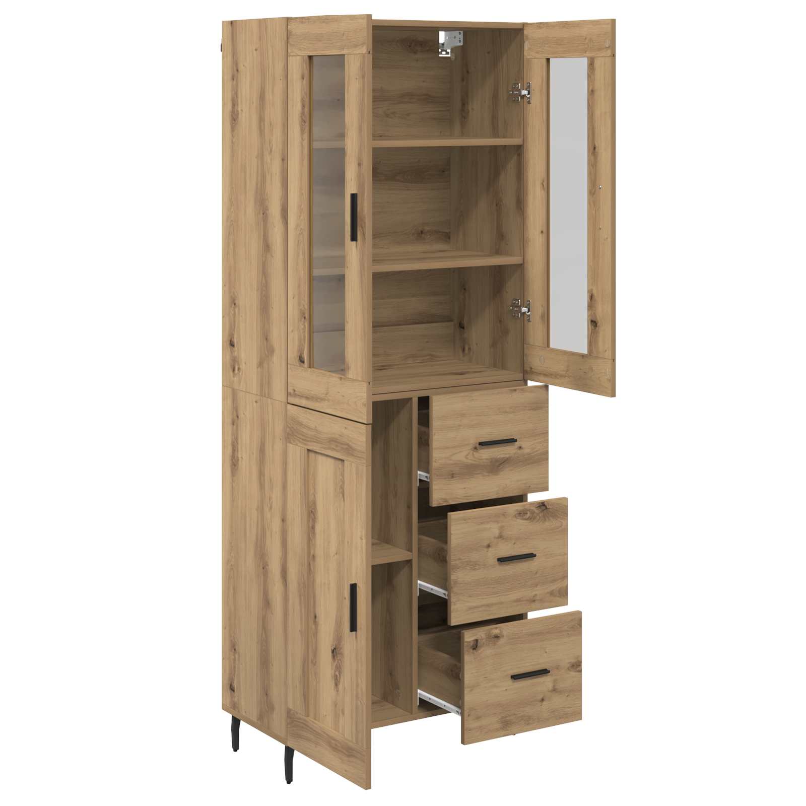Highboard με συρτάρι 2 pcs Artisan Oak Επεξεργασμένο ξύλο