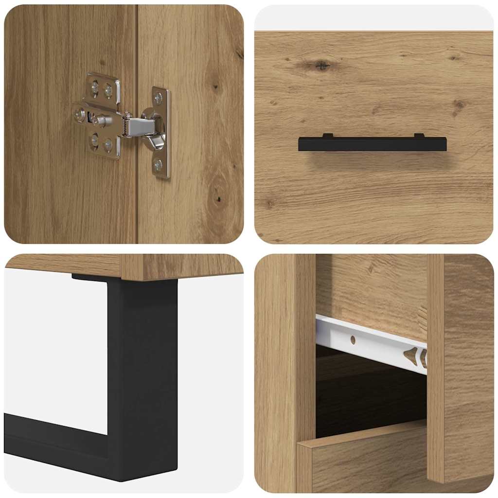 Highboard με συρτάρι 2 pcs Artisan Oak 69,5 x 34 x 180 εκ. - Pakobazaar