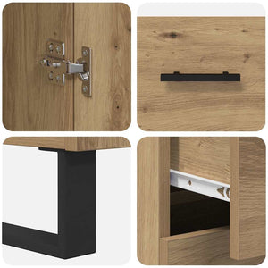 Highboard με συρτάρι 2 pcs Artisan Oak 69,5 x 34 x 180 εκ. - Pakobazaar
