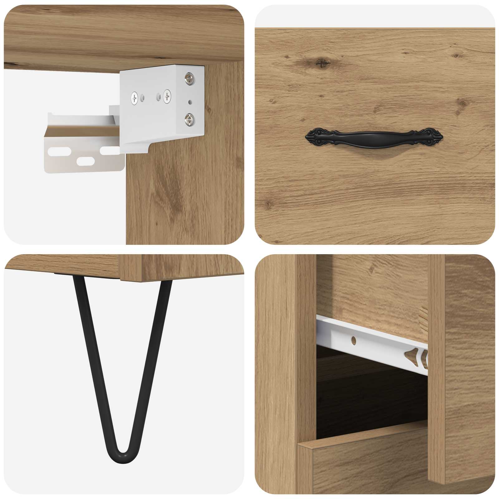 Highboard με συρτάρι 2 pcs Artisan Oak Επεξεργασμένο ξύλο