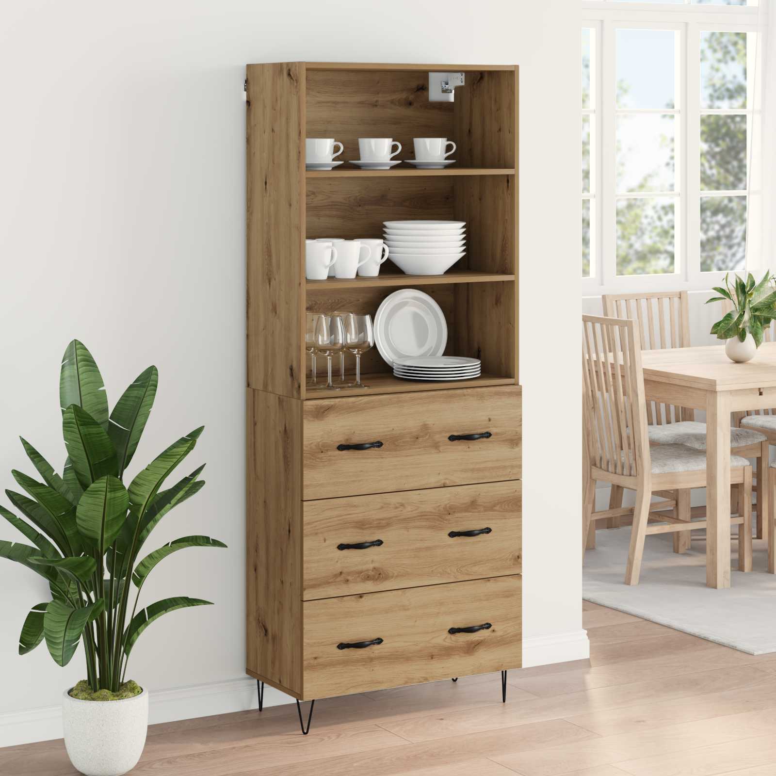 Highboard με συρτάρι 2 pcs Artisan Oak Επεξεργασμένο ξύλο