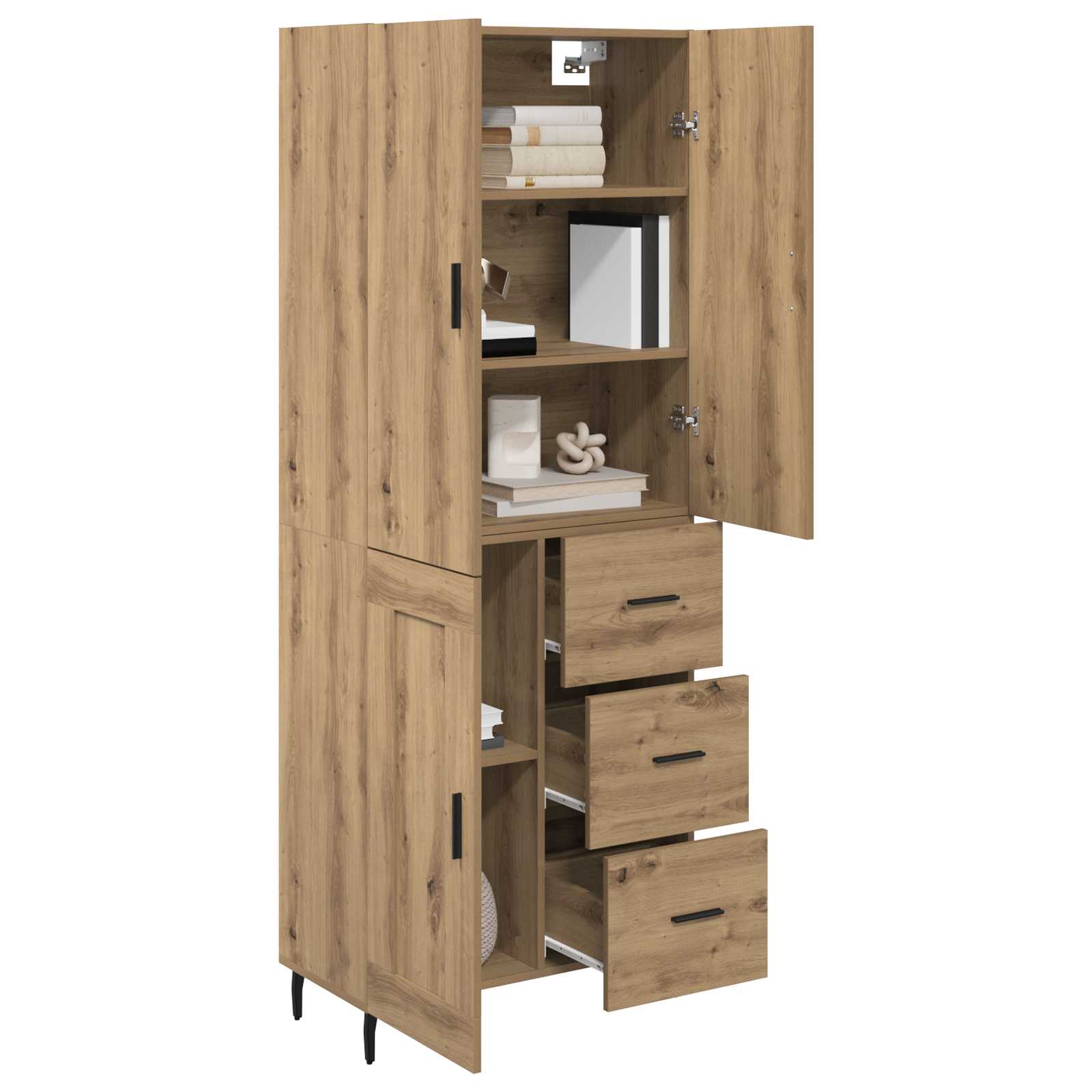 Highboard 2 pcs Artisan Oak 69,5 x 34 x 180 εκ.