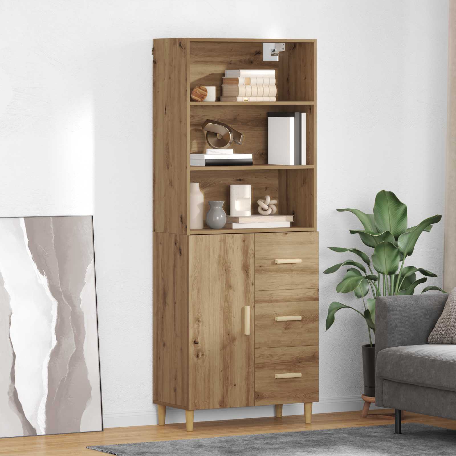 Highboard Artisan Oak 69,5 x 32,5 x 180 εκ Επεξεργασμένο ξύλο