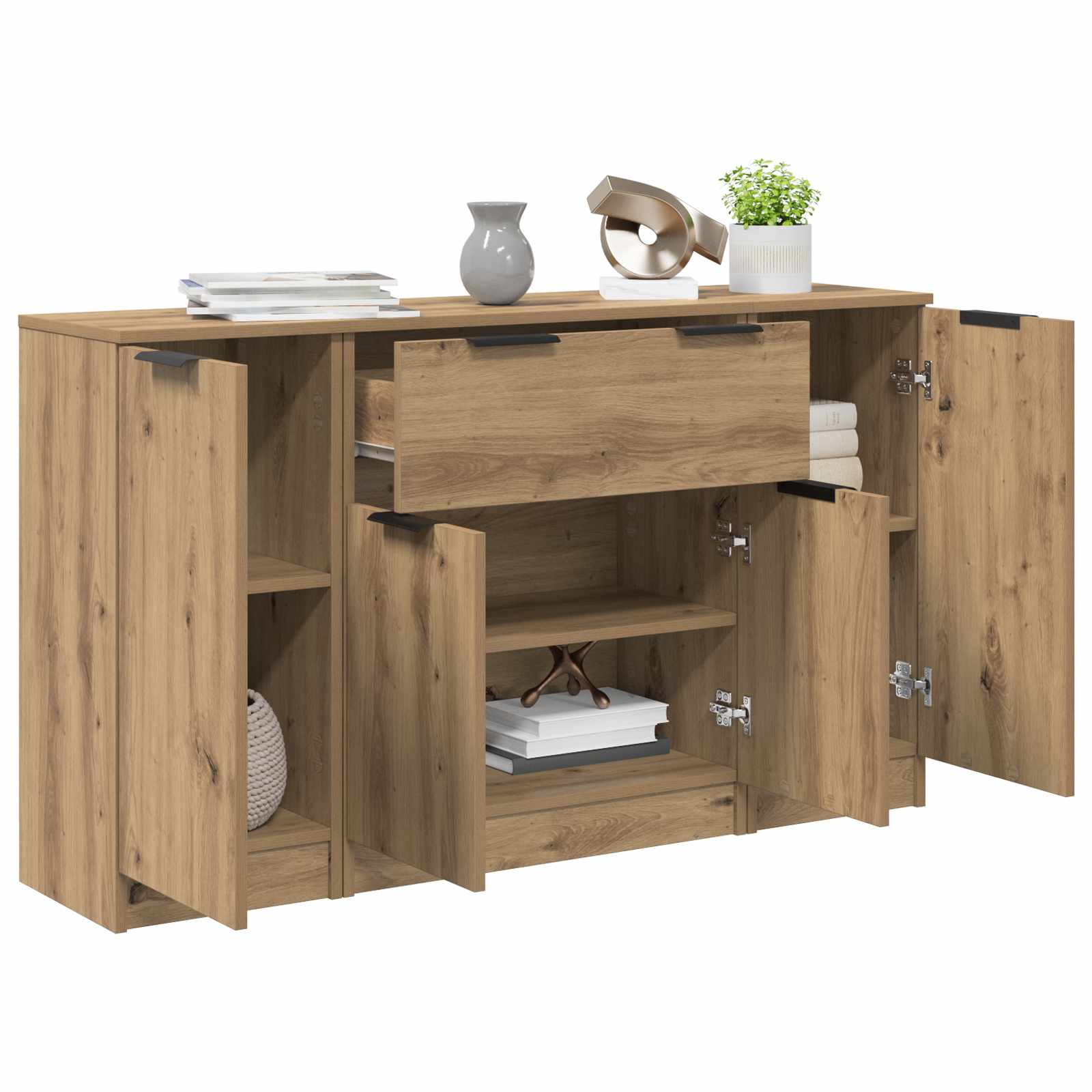 Πλαϊνό γραφείο με συρτάρι 3 pcs Artisan Oak Επεξεργασμένο ξύλο - Pakobazaar
