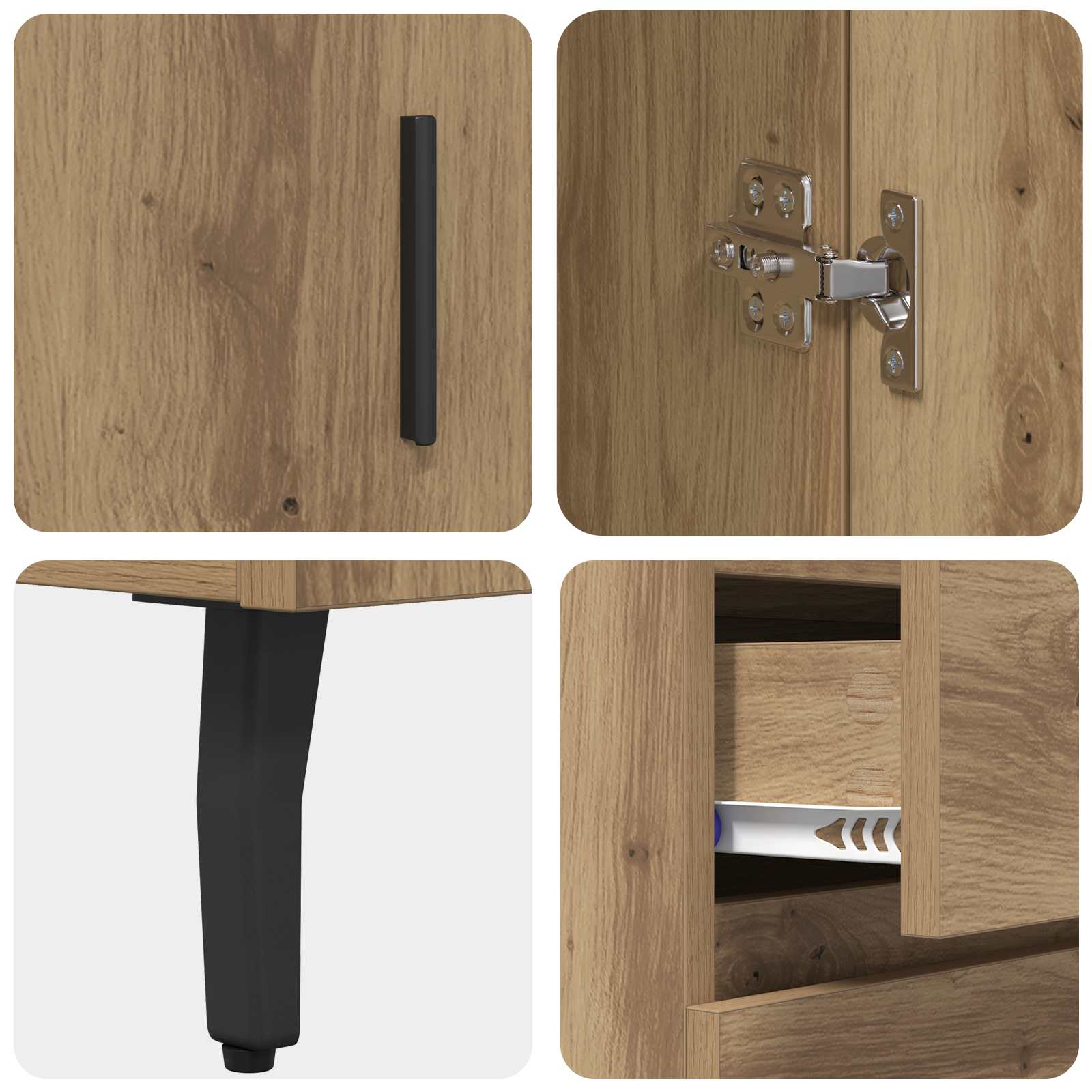 Highboard με συρτάρι 2 pcs Artisan Oak Επεξεργασμένο ξύλο - Pakobazaar