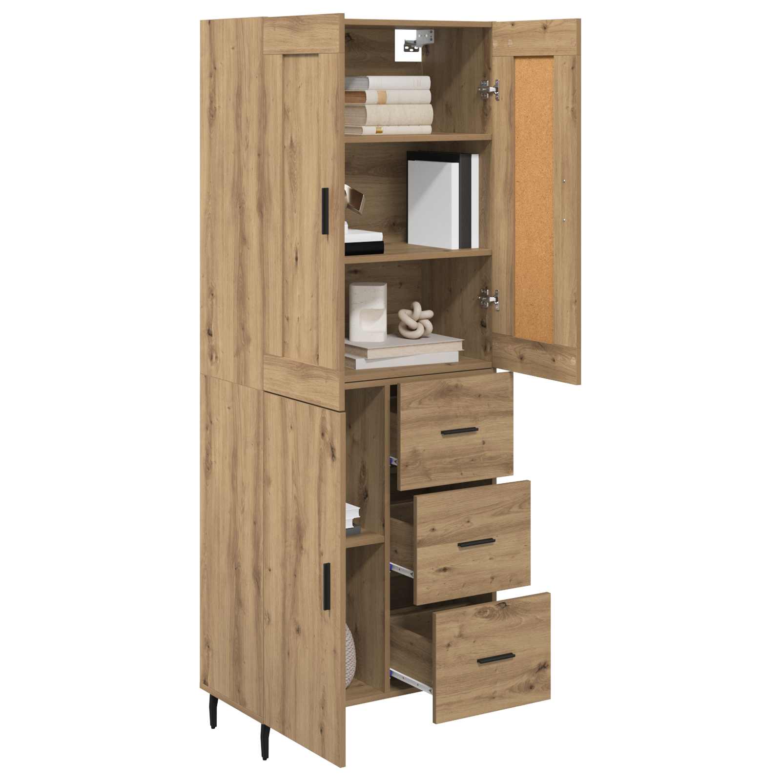 Highboard με συρτάρι 2 pcs Artisan Oak Επεξεργασμένο ξύλο - Pakobazaar