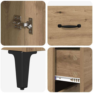 Highboard Artisan Oak 69,5 x 34 x 180 εκ. Επεξεργασμένο Ξύλο