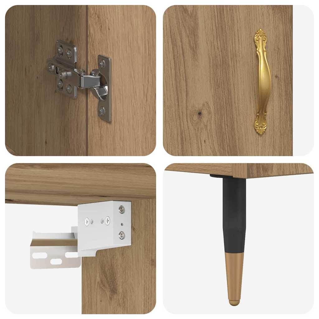 Highboard 2 pcs Artisan Oak Επεξεργασμένο ξύλο - Pakobazaar