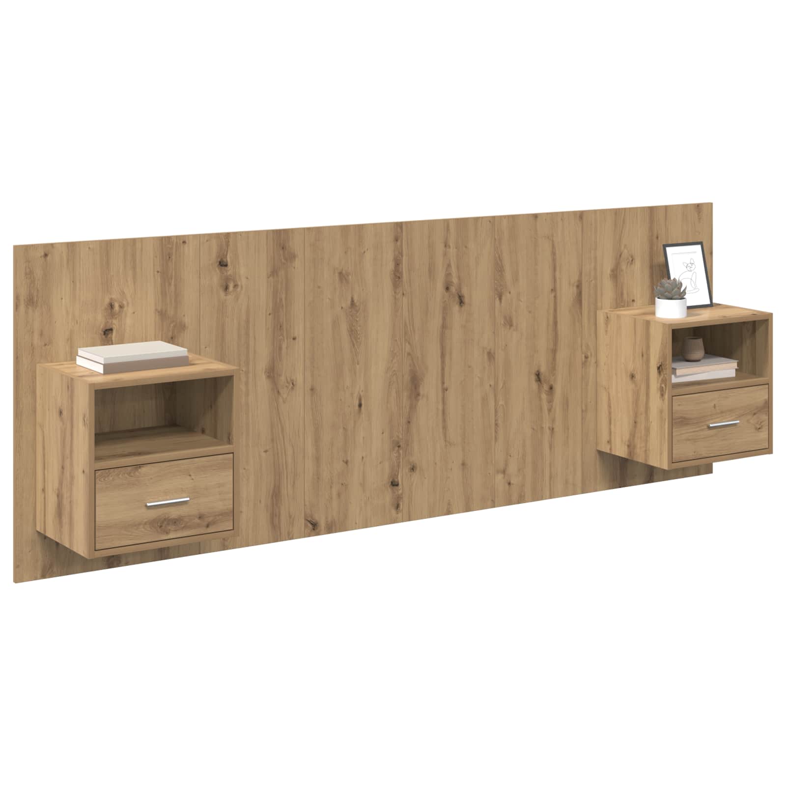 Κεφαλή κρεβατιού με κομοδίνο με συρτάρι 3 pcs Artisan Oak