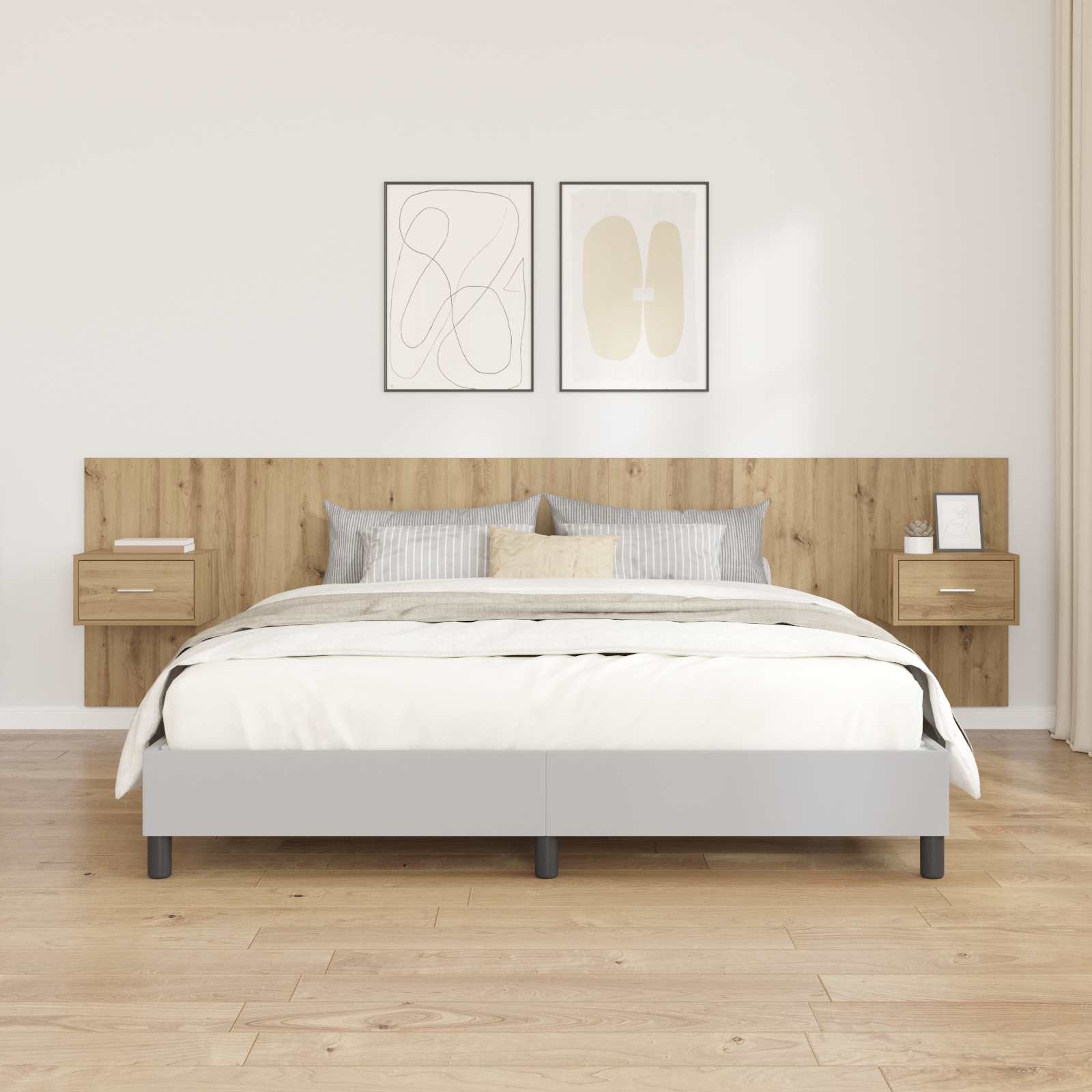 Κεφαλή κρεβατιού με κομοδίνο με συρτάρι 3 pcs Artisan Oak