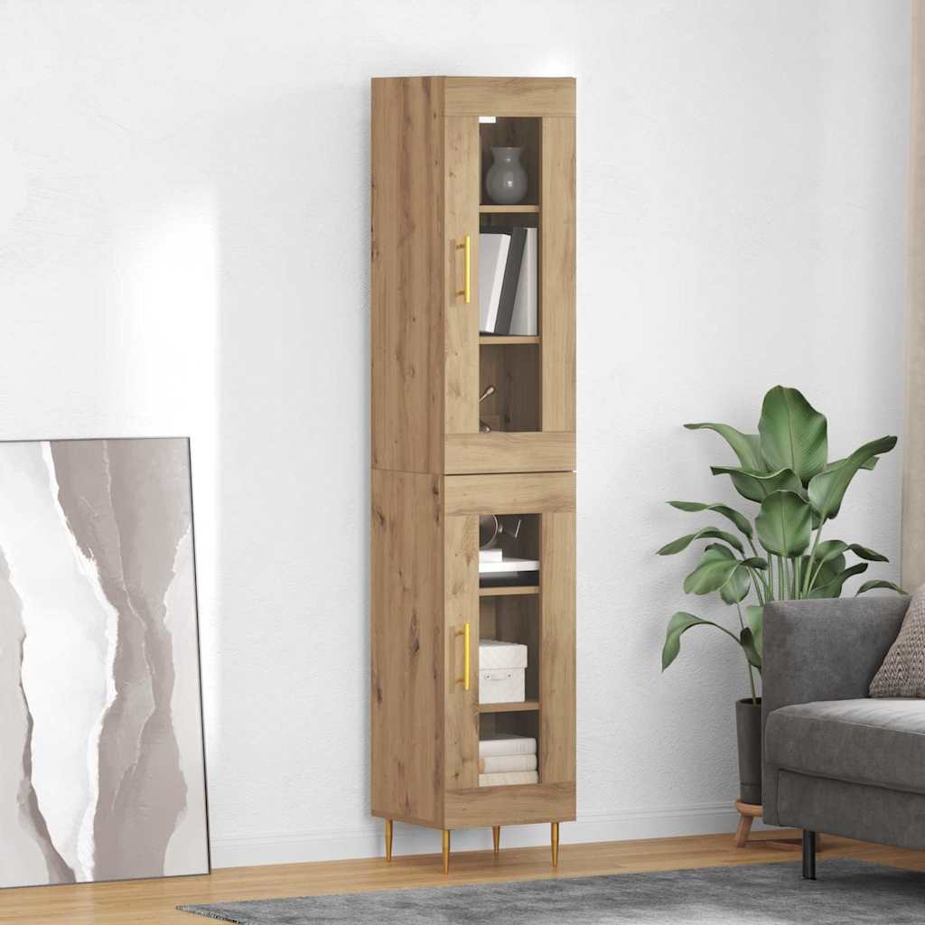Highboard 2 pcs Artisan Oak Γυαλί