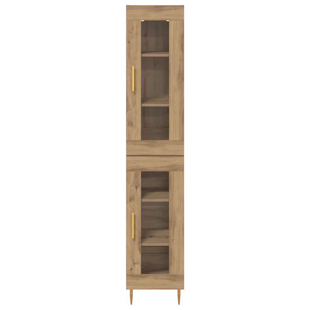 Highboard 2 pcs Artisan Oak Γυαλί
