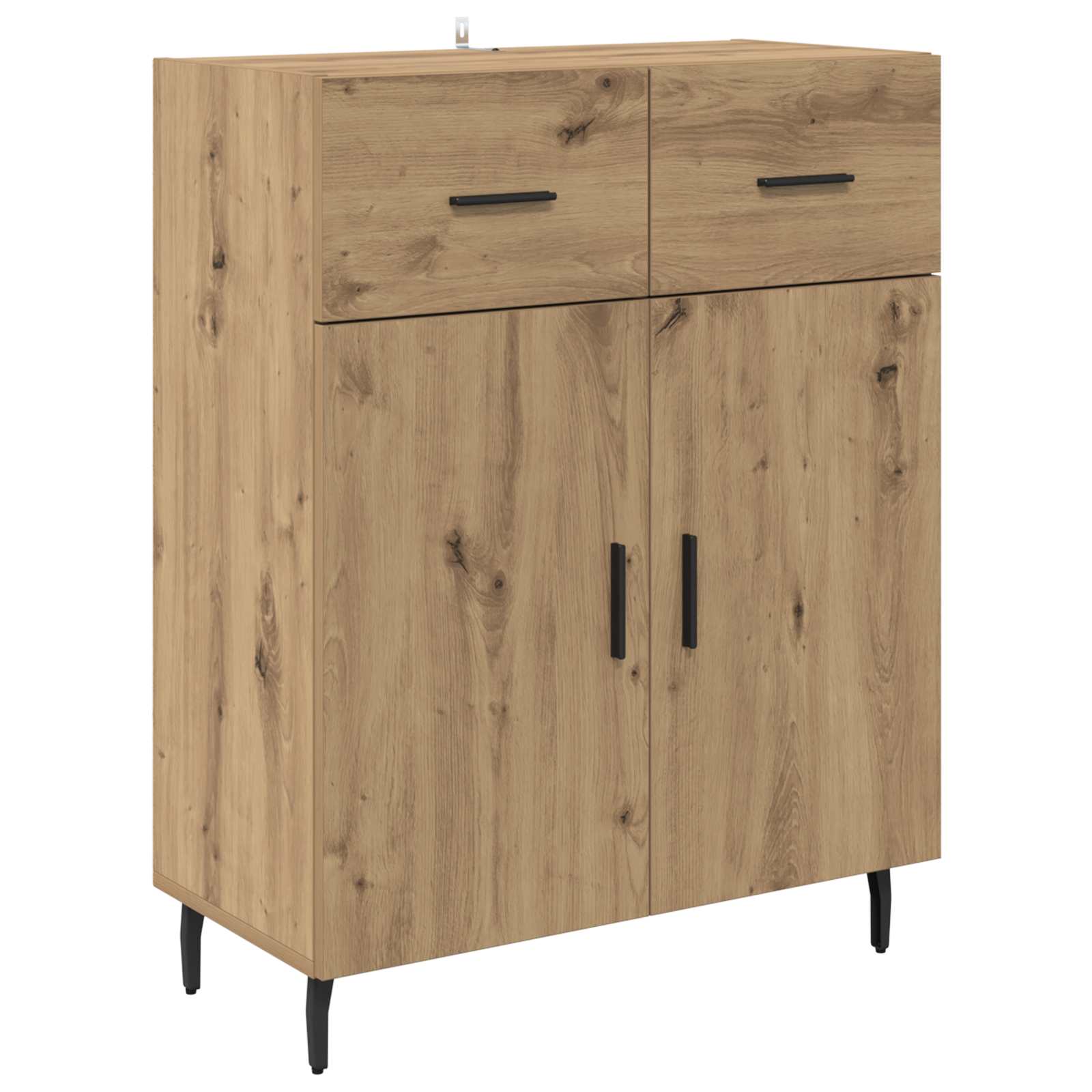 Highboard με συρτάρι 2 pcs Artisan Oak Σύνθετο Ξύλο και Γυαλί
