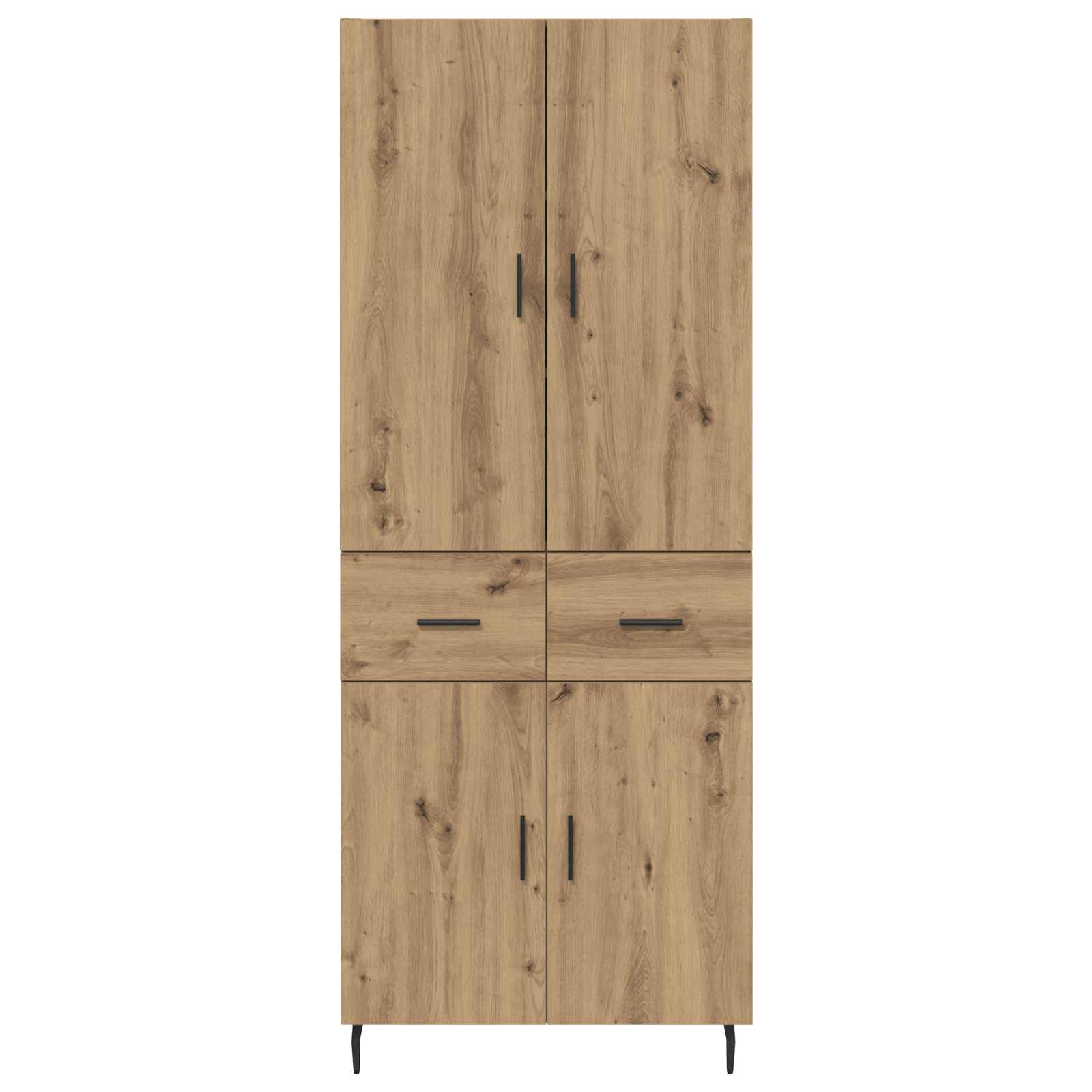 Highboard με συρτάρι 2 pcs Artisan Oak Σύνθετο Ξύλο και Γυαλί