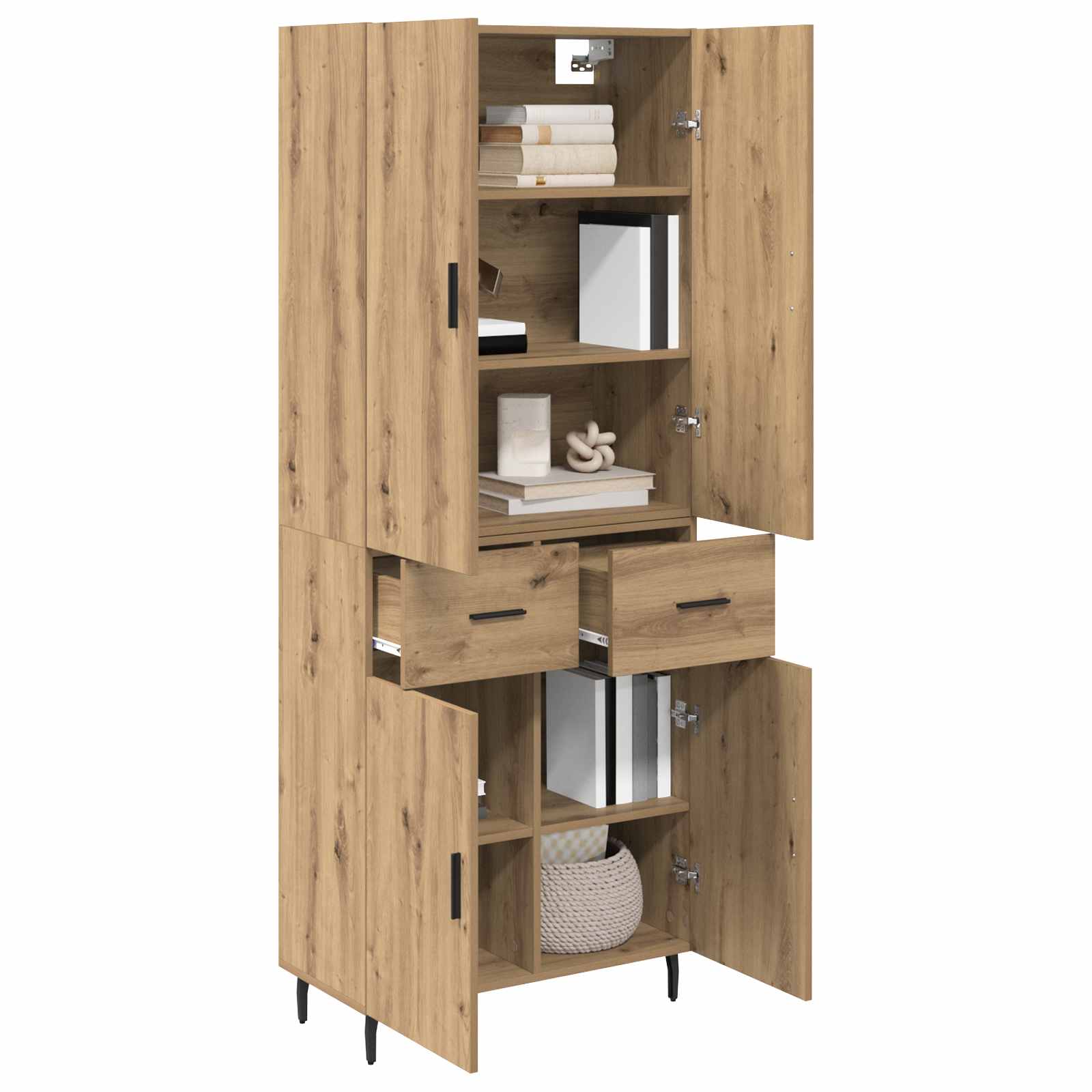 Highboard 2 pcs Artisan Oak 69,5 x 34 x 180 εκ.