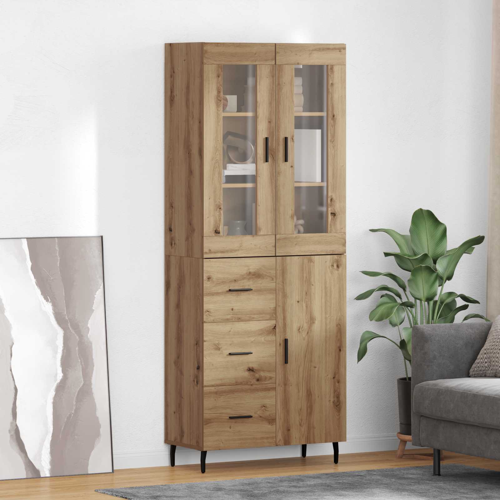 Highboard με συρτάρι 2 pcs Artisan Oak Επεξεργασμένο ξύλο