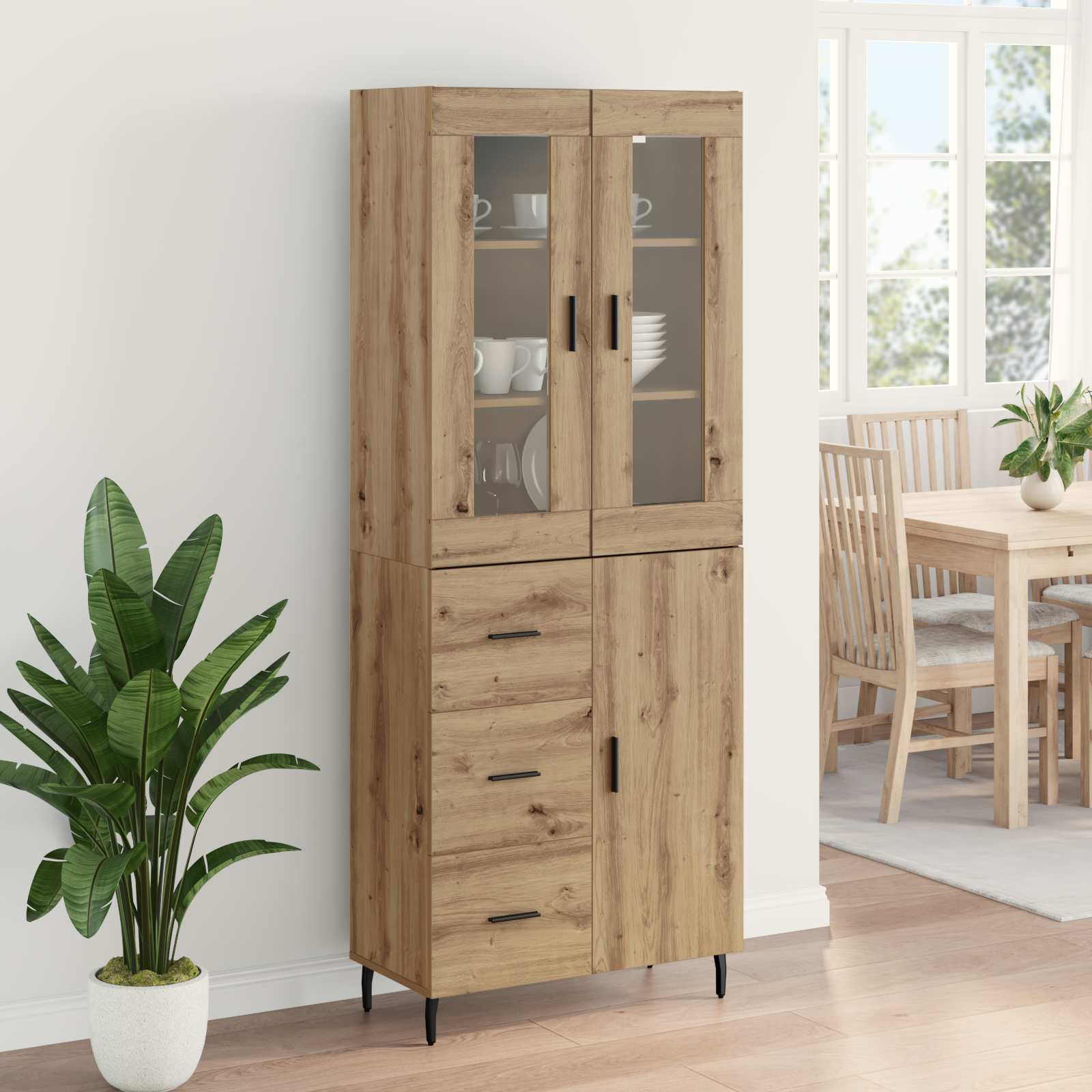 Highboard με συρτάρι 2 pcs Artisan Oak Επεξεργασμένο ξύλο