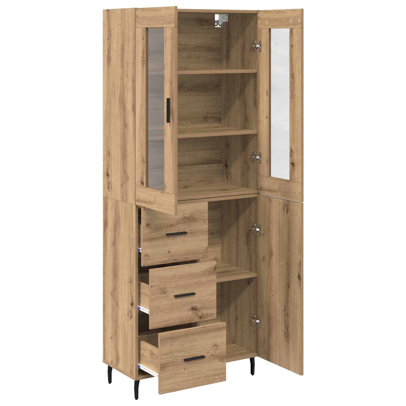 Highboard με συρτάρι 2 pcs Artisan Oak Επεξεργασμένο ξύλο