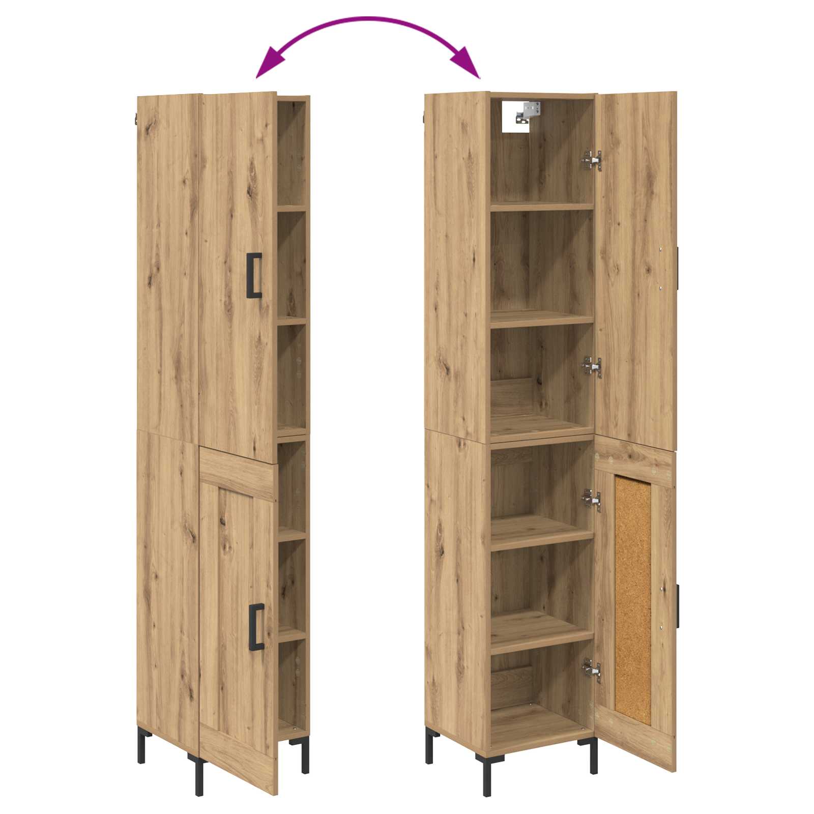 Highboard Artisan Oak 69,5 x 34 x 180 εκ. Επεξεργασμένο ξύλο - Pakobazaar