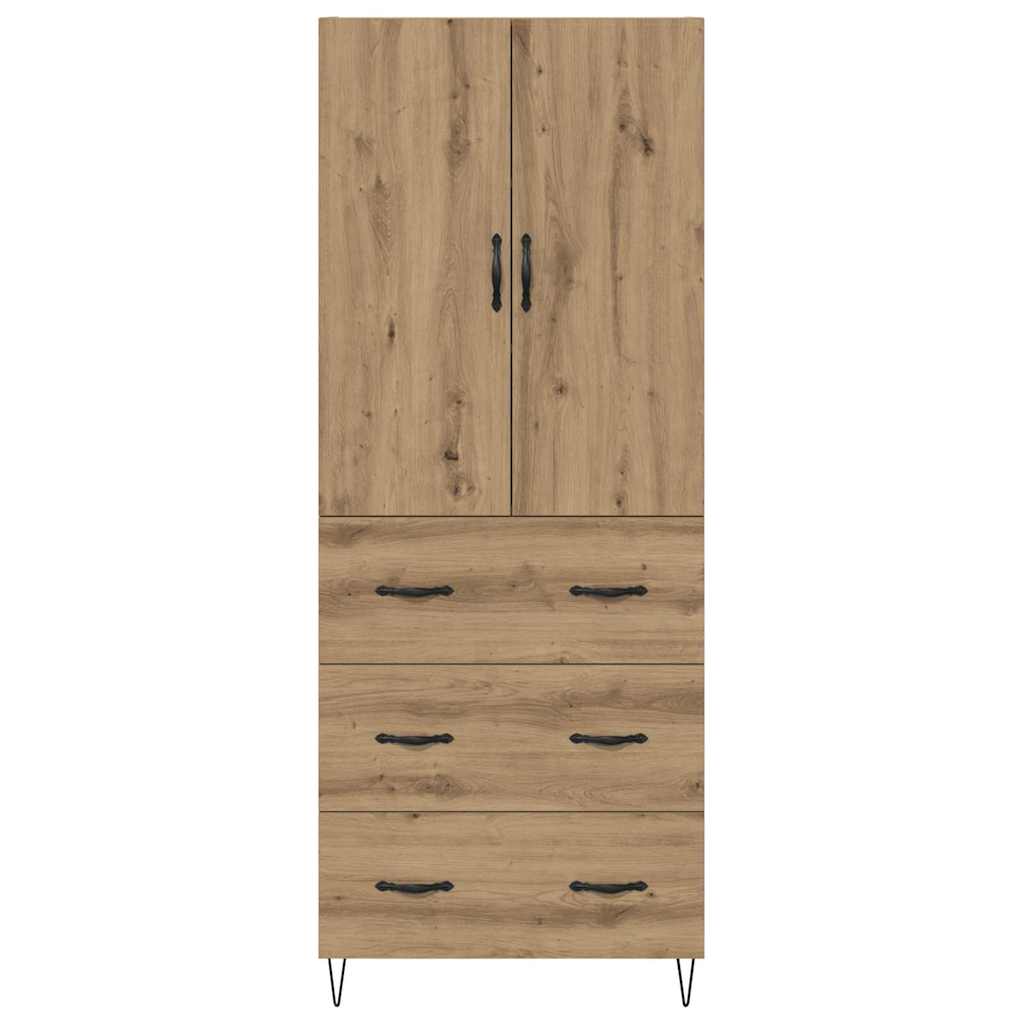 Highboard 2 pcs Artisan Oak Μηχανική ξυλεία και γυαλί - Pakobazaar
