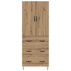 Highboard 2 pcs Artisan Oak Μηχανική ξυλεία και γυαλί - Pakobazaar