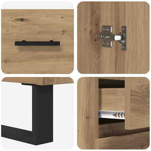 Highboard με συρτάρι 2 pcs Artisan Oak 69,5 x 34 x 180 εκ. - Pakobazaar