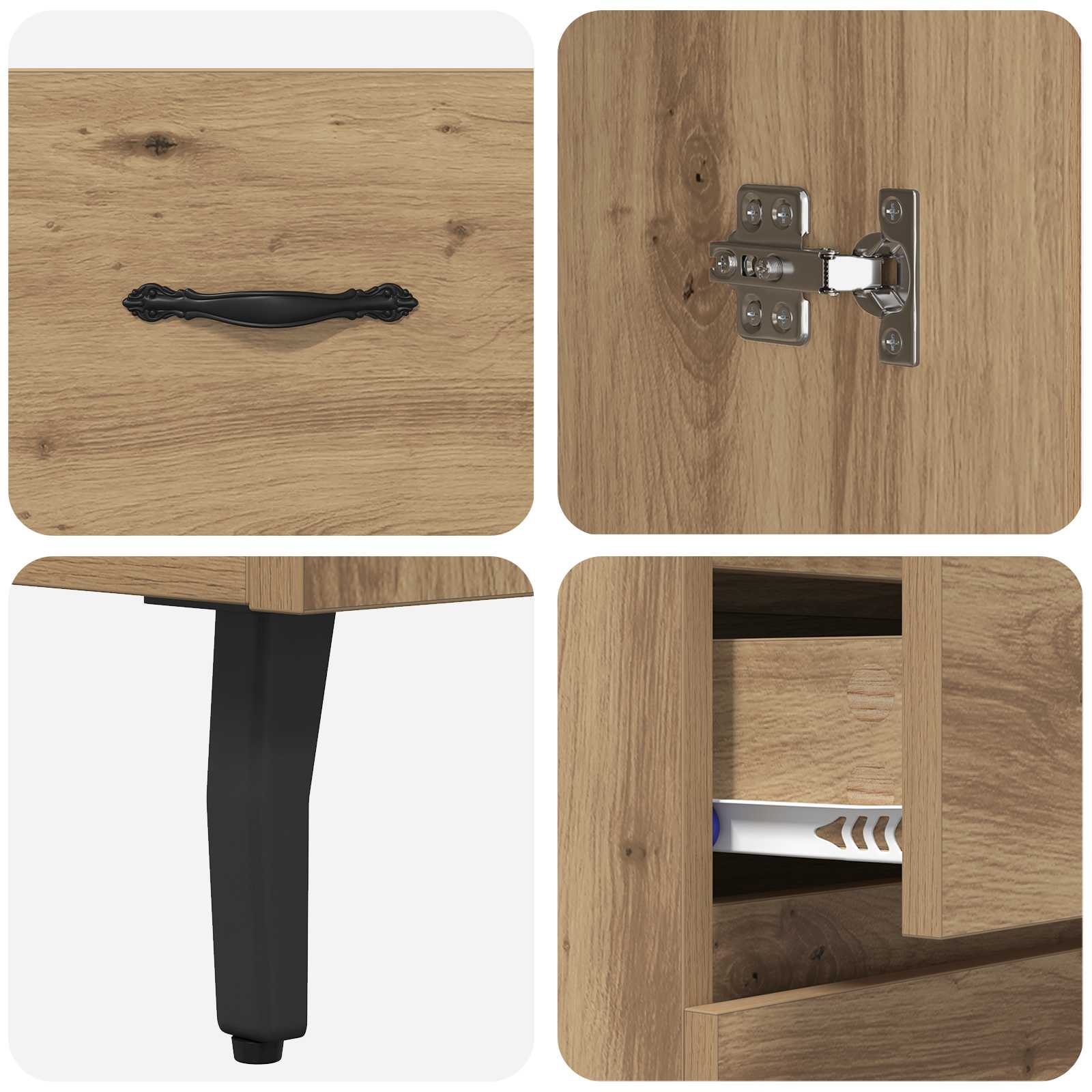 Highboard με συρτάρι 2 pcs Artisan Oak Επεξεργασμένο ξύλο - Pakobazaar