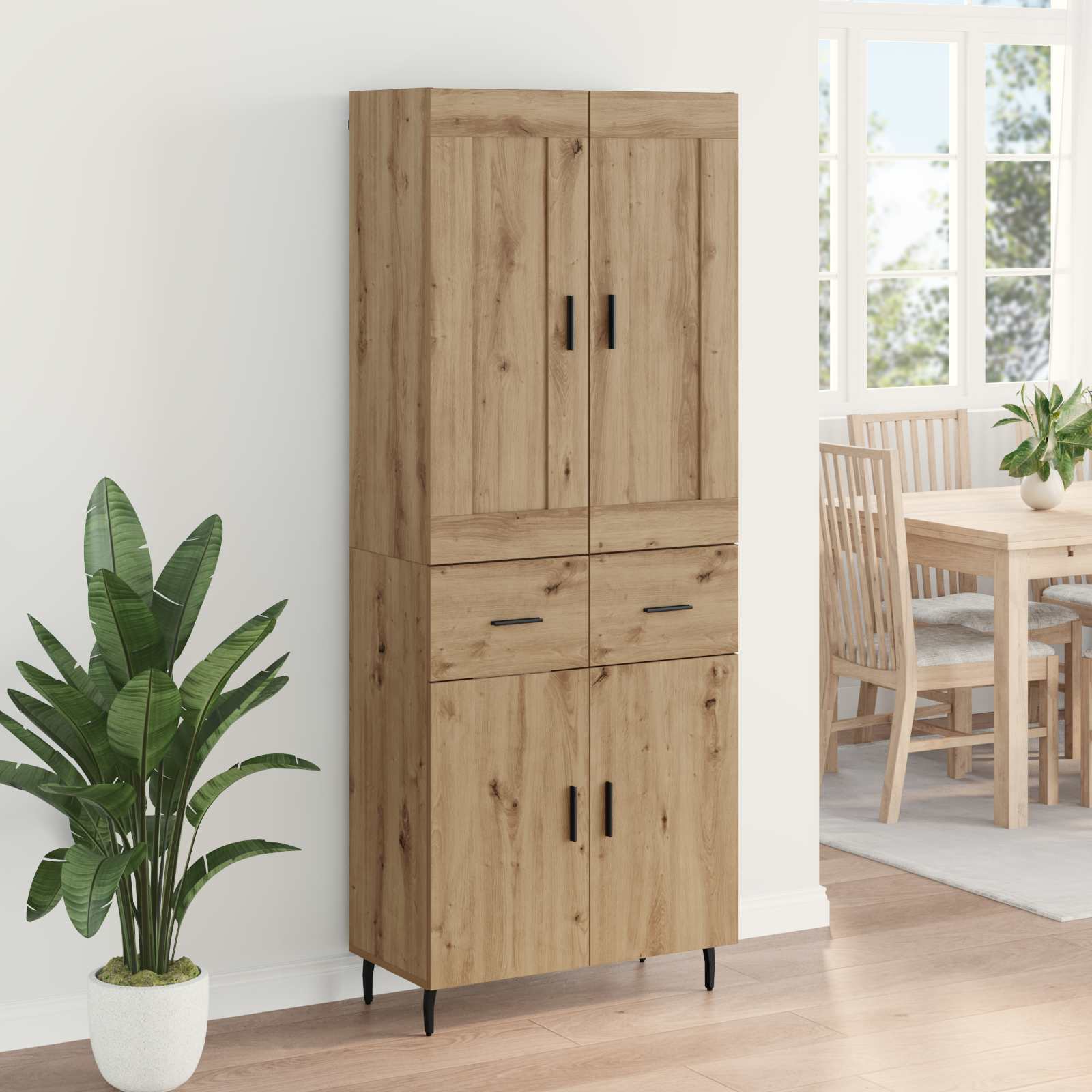 Highboard με συρτάρι 2 pcs Artisan Oak Επεξεργασμένο ξύλο - Pakobazaar