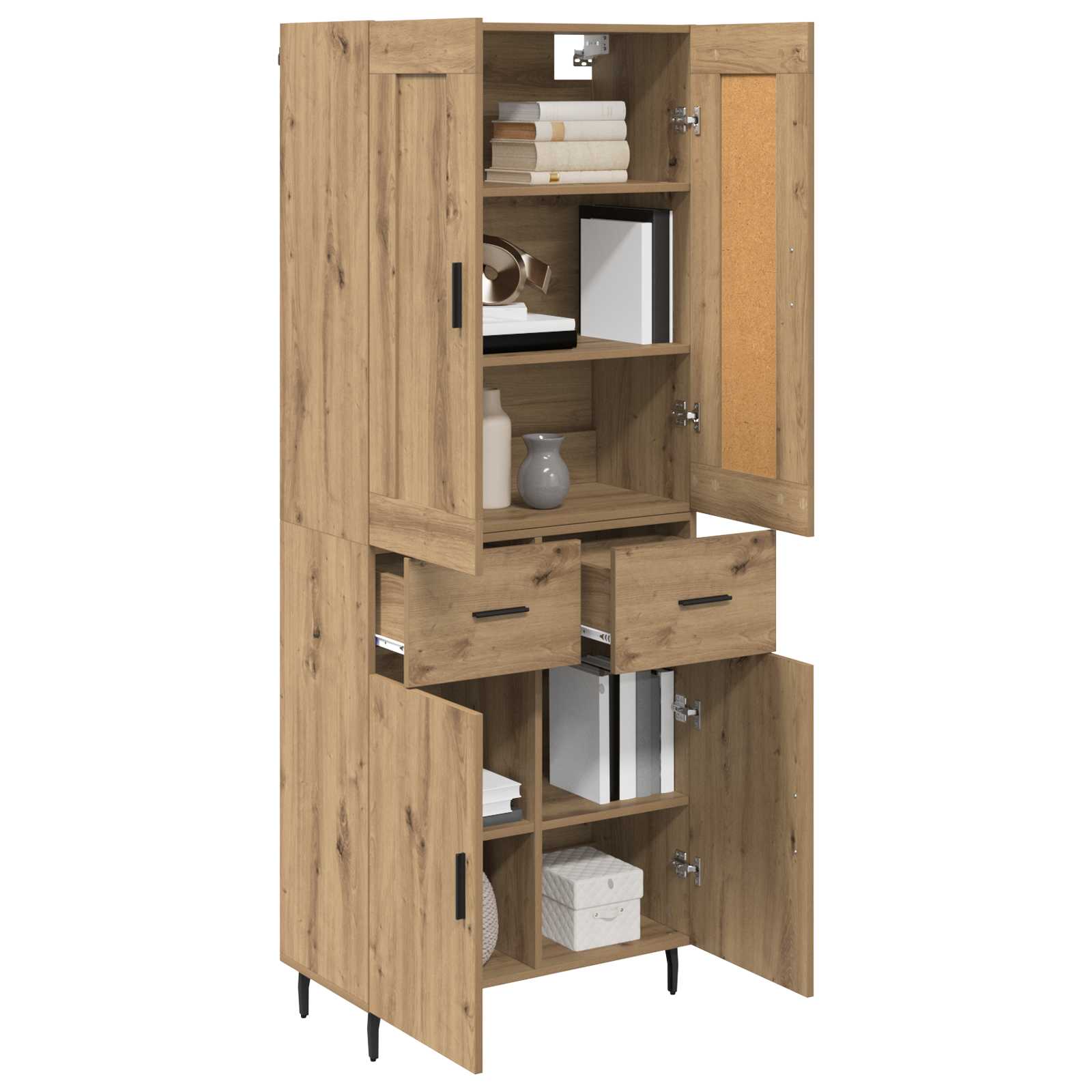 Highboard με συρτάρι 2 pcs Artisan Oak Επεξεργασμένο ξύλο - Pakobazaar