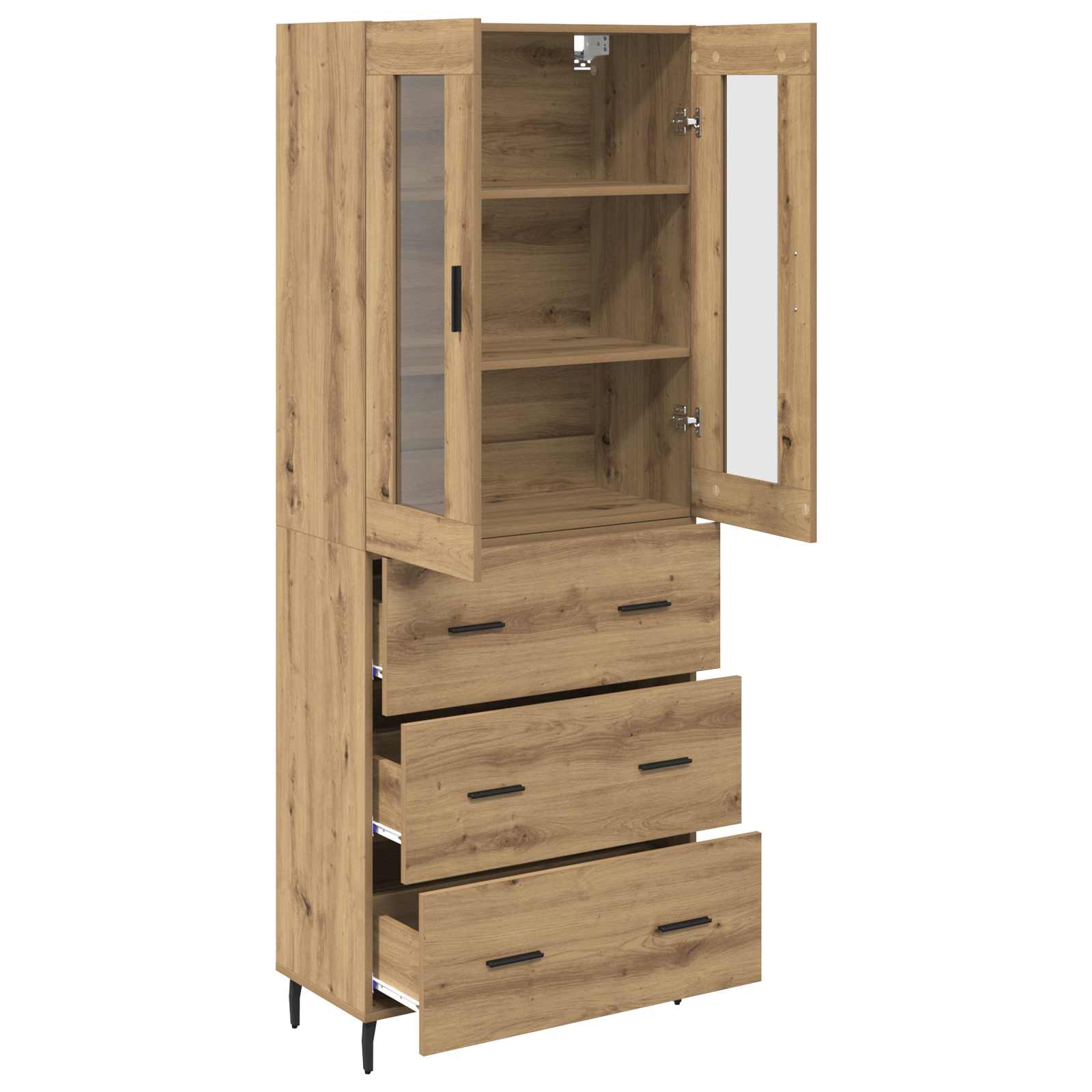 Highboard με συρτάρι 2 pcs Artisan Oak Επεξεργασμένο ξύλο