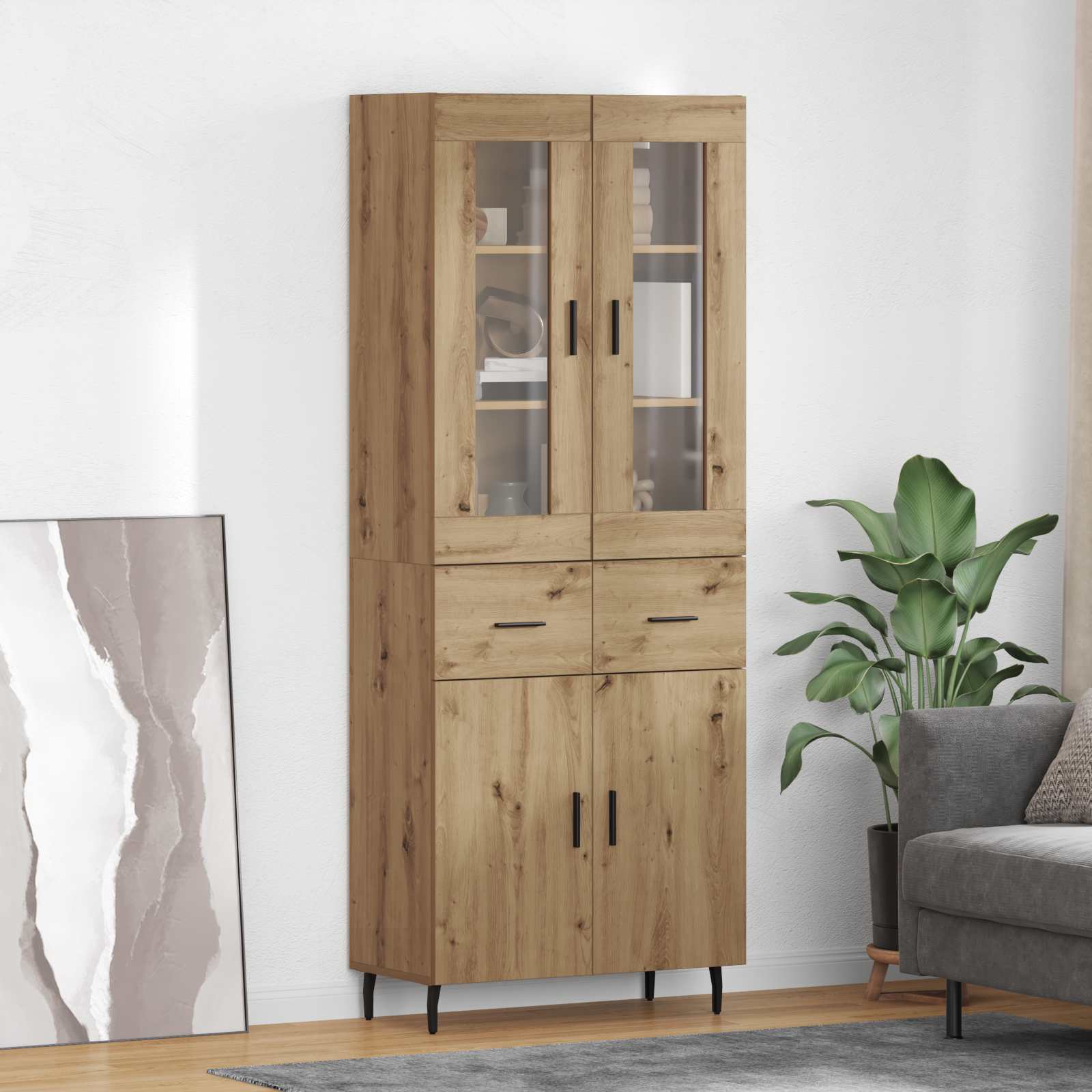 Highboard με συρτάρι 2 pcs Artisan Oak Επεξεργασμένο ξύλο