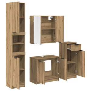 Σετ Επίπλων Μπάνιου 4 pcs Artisan Oak Επεξεργασμένο ξύλο - Pakobazaar