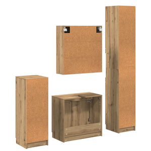 Σετ Επίπλων Μπάνιου 4 pcs Artisan Oak Επεξεργασμένο ξύλο - Pakobazaar