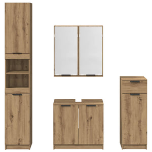 Σετ Επίπλων Μπάνιου 4 pcs Artisan Oak Επεξεργασμένο ξύλο - Pakobazaar