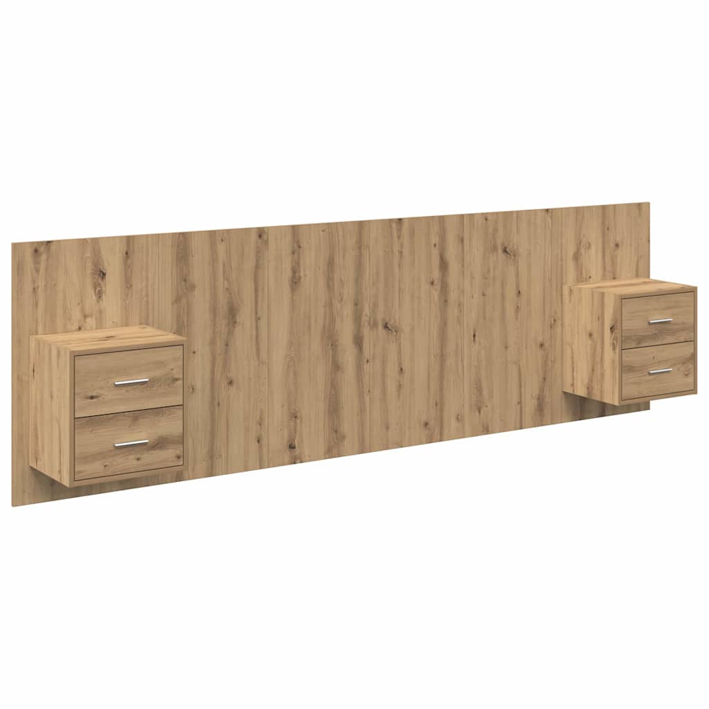 Κεφαλή κρεβατιού με κομοδίνο με συρτάρι 3 pcs Artisan Oak