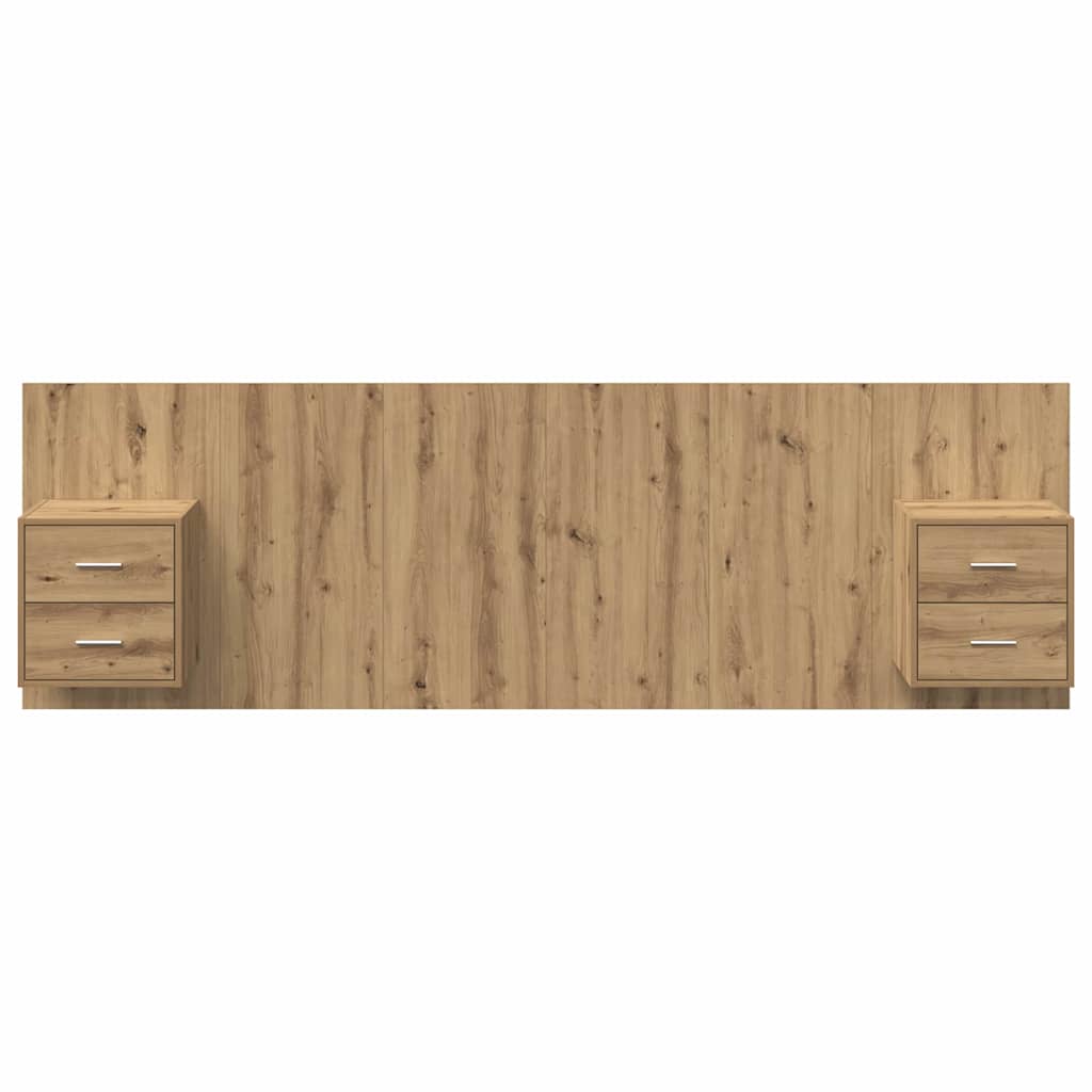 Κεφαλή κρεβατιού με κομοδίνο με συρτάρι 3 pcs Artisan Oak