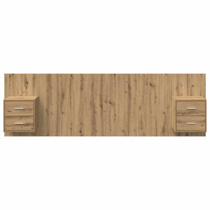 Κεφαλή κρεβατιού με κομοδίνο 3 τμχ. Artisan Oak
