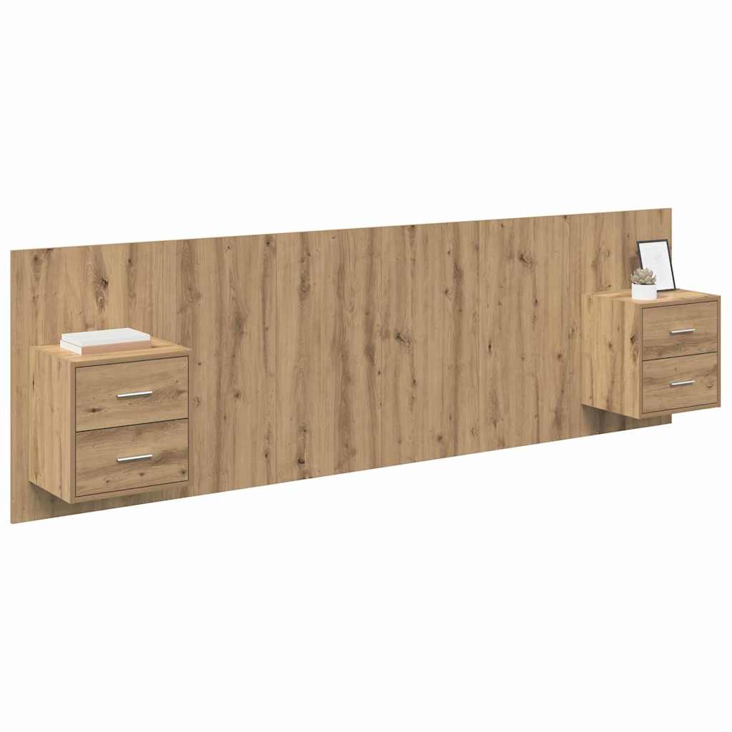 Κεφαλή κρεβατιού με κομοδίνο με συρτάρι 3 pcs Artisan Oak